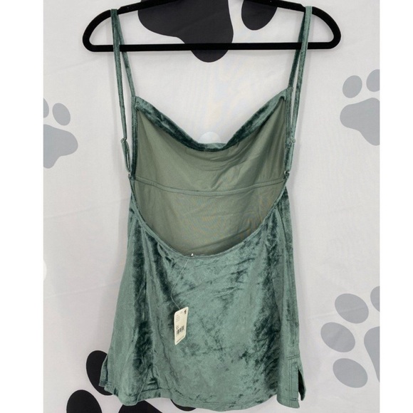 Free People All Night Velvet Tunic Sleeveless Camisole in Evergreen Sz Small NWT - Picture 11 of 13